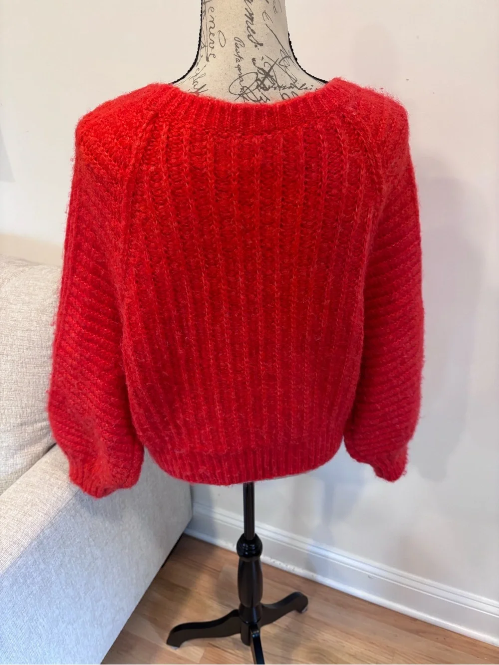 FREE PEOPLE Carter Pullover Sweater In Red Hot size small